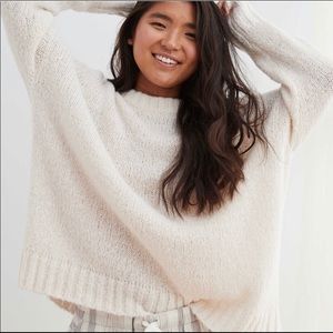 AERIE white oversized sweater